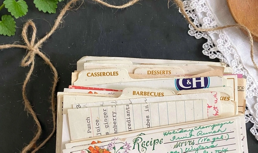 handwritten recipe cards vintage